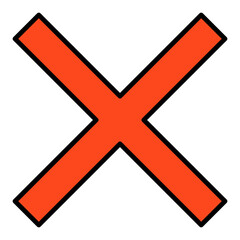 Cross Filled Line Icon