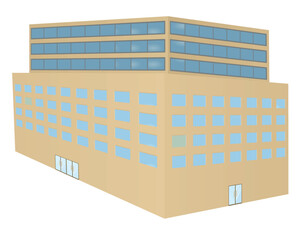 Brown business building. vector illustration
