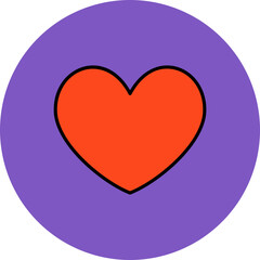 Heart Multicolor Circle Filled Line Icon
