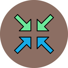 Minimize Multicolor Circle Filled Line Icon
