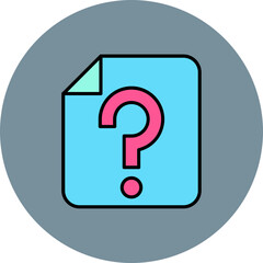 Faq Multicolor Circle Filled Line Icon