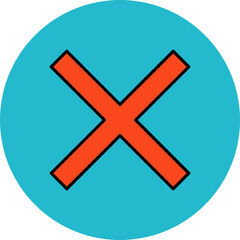Cross Multicolor Circle Filled Line Icon