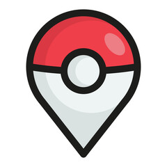 Game gps navigation icon. Map pin in thin line Vector illustration.
