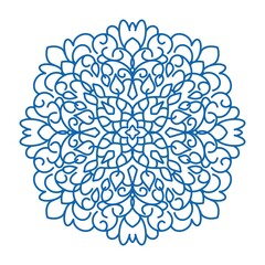 Snowflake. Circular pattern in form of mandala for Henna, Mehndi, decoration. Decorative ornament in oriental style. Circular in the form of a mandala for henna, Mehndi, tattoos, jewelry. Decorative 