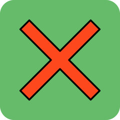 Obraz premium Cross Multicolor Round Corner Filled Line Icon