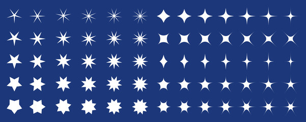 星と輝きのアイコン　バリエーションセット