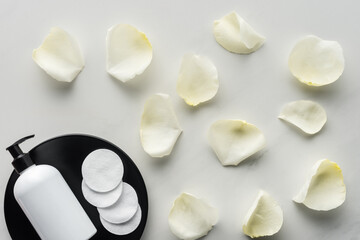 top view bottle cream cosmetic