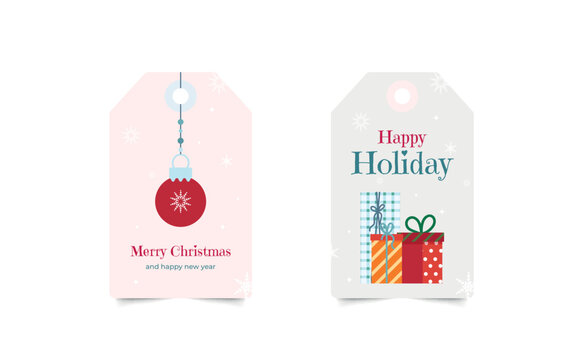 Collection of christmas or new year sale tags