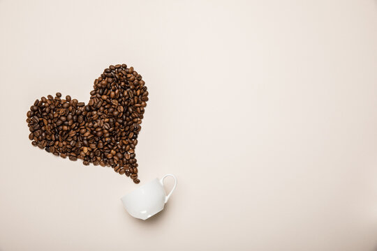 top view cup heart made