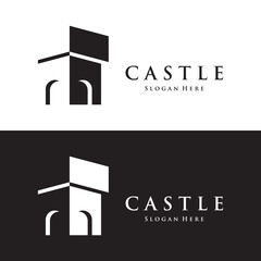 Antique castle logo template creative design, Historical ancient castle.Logos for businesses and museums.