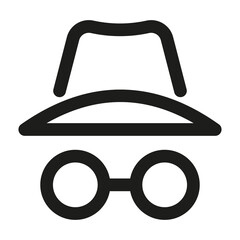 Anonymous outline icon. An incognito person illustration.