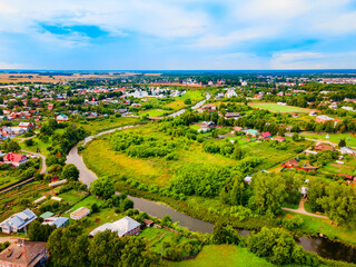 Suzdal city aerial panoramic view, Russia