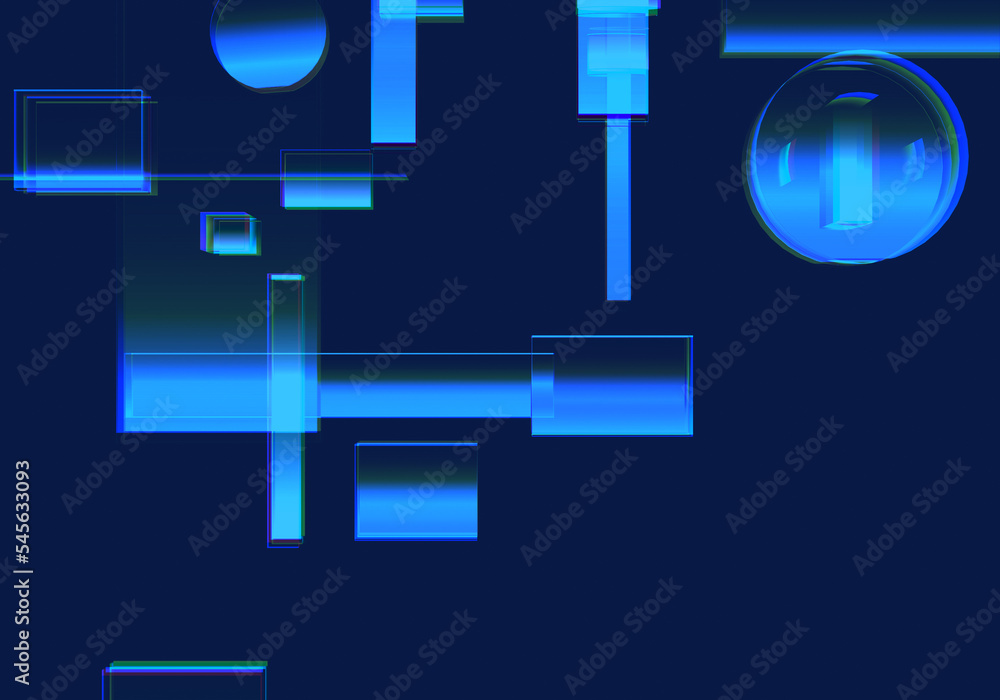 Poster abstract blue circuit board 3d rendering technology background.