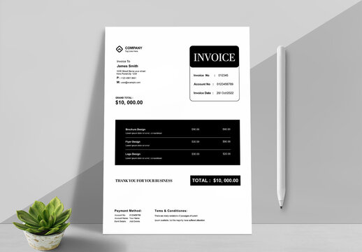 Black Invoice Design