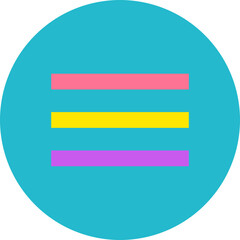 Fototapeta premium Menu Multicolor Circle Flat Icon