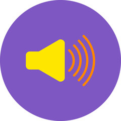 Volume Multicolor Circle Flat Icon