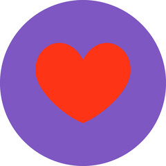 Heart Multicolor Circle Flat Icon