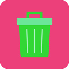 Bin Multicolor Round Corner Flat Icon