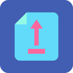Upload Multicolor Round Corner Flat Icon