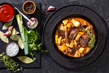 Beef Bourguignon, Beef Burgundy in a black bowl
