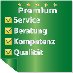 Logo Siegel Service, Kompetenz  grün qualität, beratung, kundenzufriedenheit, Hintergrund transparent