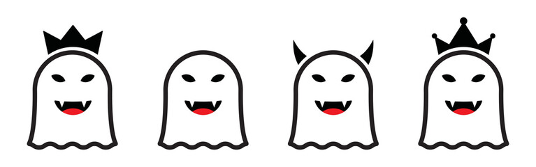 Monster icon. Devil icon. Ghost icon, vector illustration