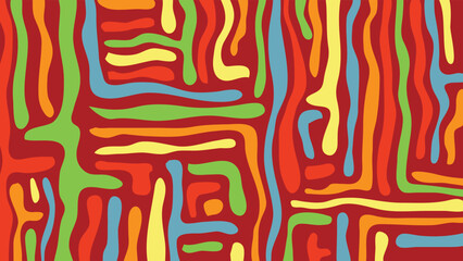 abstract mosaic zebra motif in red green blue and yellow color background vector EPS10