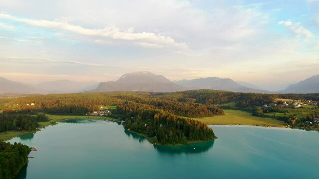 Lake Faaker See in Carinthia, Austria
