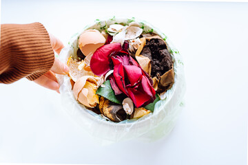 Household waste sorting, organic waste, recycling, composting to improve soil fertility