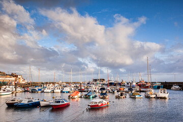 Fototapeta na wymiar Bridlington Harbour on a sunny winter afternoon.