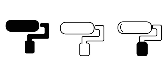Paint icons set. Paint brush vector icon. Paint roller icon. Simple Set of Brushes and Painting Related Vector Line Icons.
