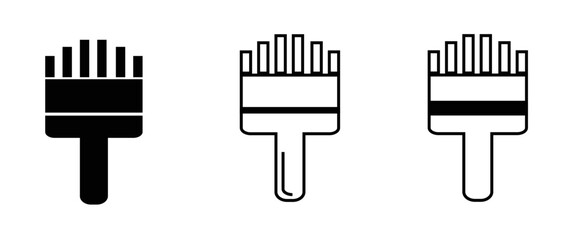 Paint icons set. Paint brush vector icon. Paint roller icon. Simple Set of Brushes and Painting Related Vector Line Icons.