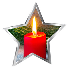 Stern und Kerze freigestellt  Hintergrund transparent