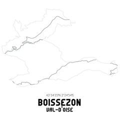 Obraz premium BOISSEZON Val-d'Oise. Minimalistic street map with black and white lines.