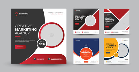 Business social media post banner flyer social media template