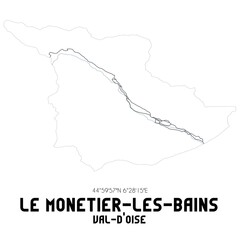 LE MONETIER-LES-BAINS Val-d'Oise. Minimalistic street map with black and white lines.