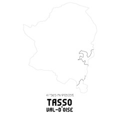 TASSO Val-d'Oise. Minimalistic street map with black and white lines.