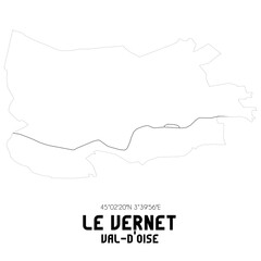 LE VERNET Val-d'Oise. Minimalistic street map with black and white lines.