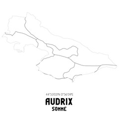 AUDRIX Somme. Minimalistic street map with black and white lines.
