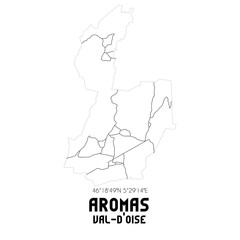 AROMAS Val-d'Oise. Minimalistic street map with black and white lines.