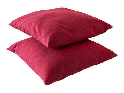 Zwei rote Kissen und Hintergrund transparent