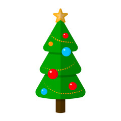 Christmas tree flat style