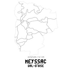 MEYSSAC Val-d'Oise. Minimalistic street map with black and white lines.