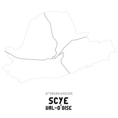 SCYE Val-d'Oise. Minimalistic street map with black and white lines.