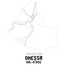 OMESSA Val-d'Oise. Minimalistic street map with black and white lines.