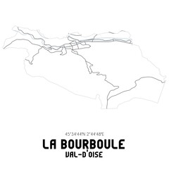 LA BOURBOULE Val-d'Oise. Minimalistic street map with black and white lines.
