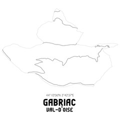 GABRIAC Val-d'Oise. Minimalistic street map with black and white lines.