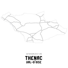 THENAC Val-d'Oise. Minimalistic street map with black and white lines.