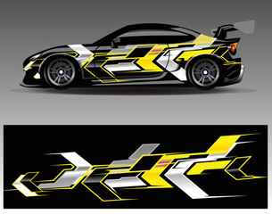 Car wrap decal design vector  custom livery race rally car vehicle sticker and tinting © Gib