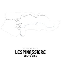 LESPINASSIERE Val-d'Oise. Minimalistic street map with black and white lines.